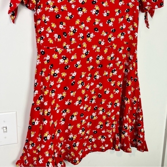 Faithfull the Brand Coreopsis Mini Dress womens 8 Orange Floral - Picture 5 of 8